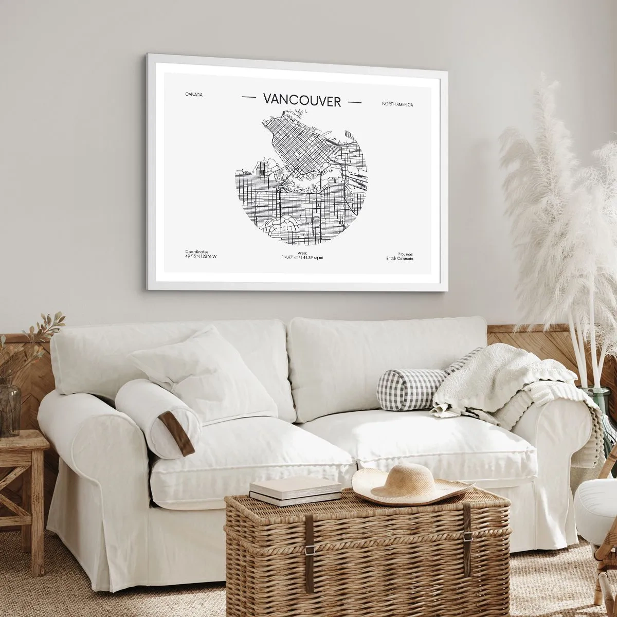 Plakát v bílém rámu - Anatomie Vancouveru - 91x61 cm