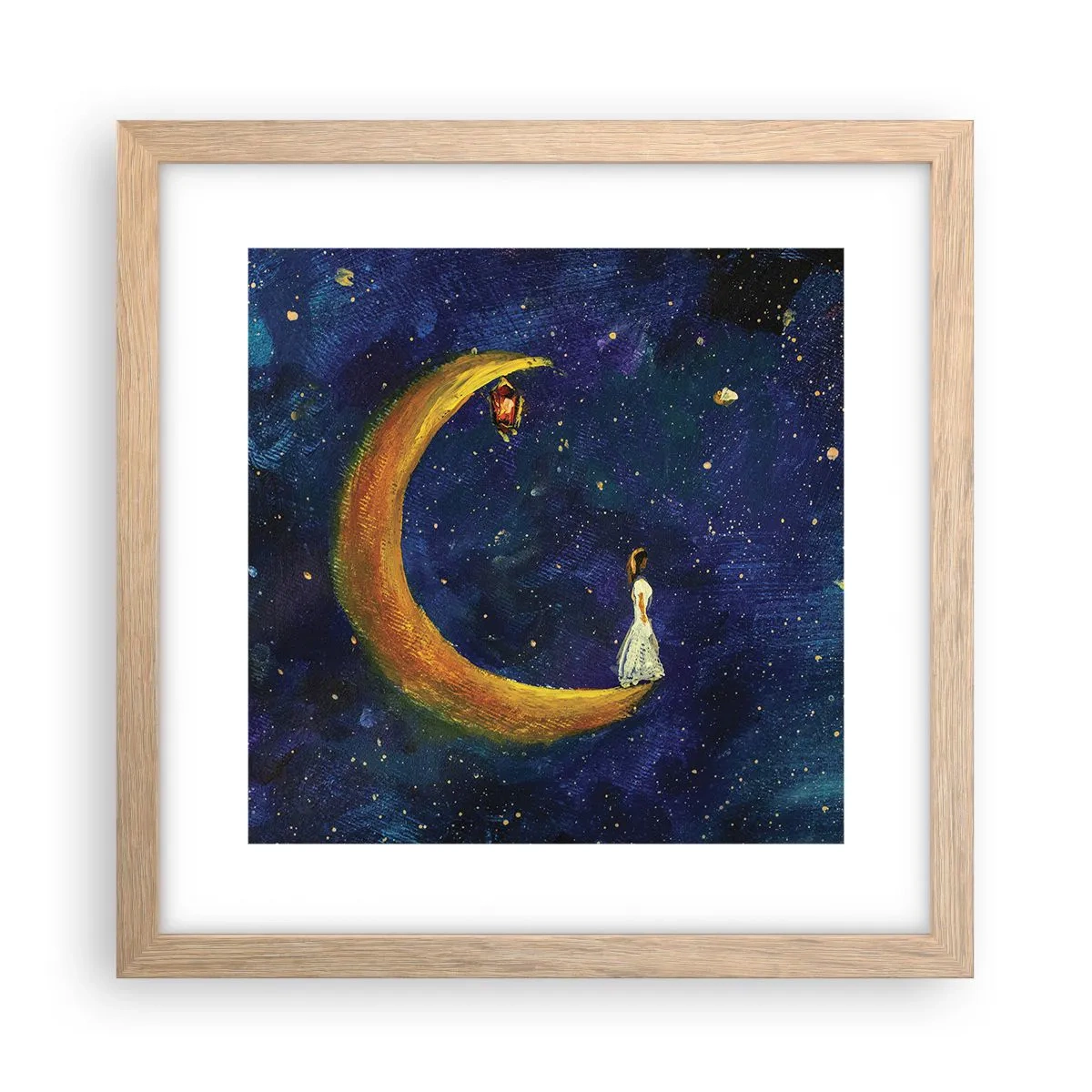 Plakát v rámu světlý dub - Volání světa - 30x30 cm