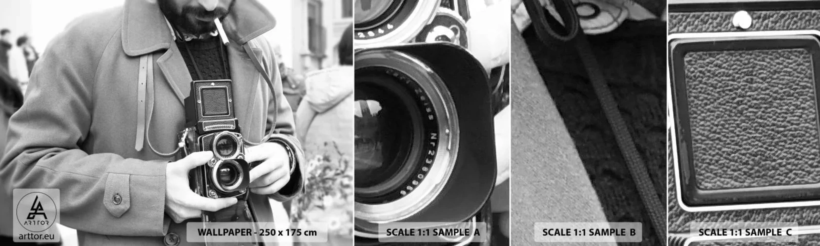 Vzor Fototapety Samolepicí Deluxe Sticker - V retro stylu - Fotoaparát, Vinobraní, Fotoaparát - 100x30 cm