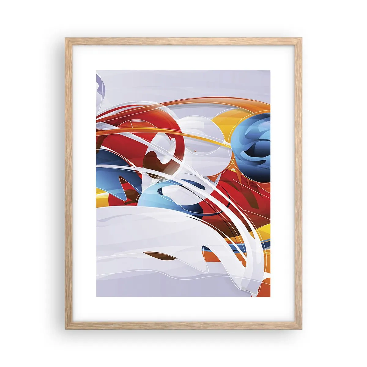 Plakát v rámu světlý dub - Tanec živlů - 40x50 cm