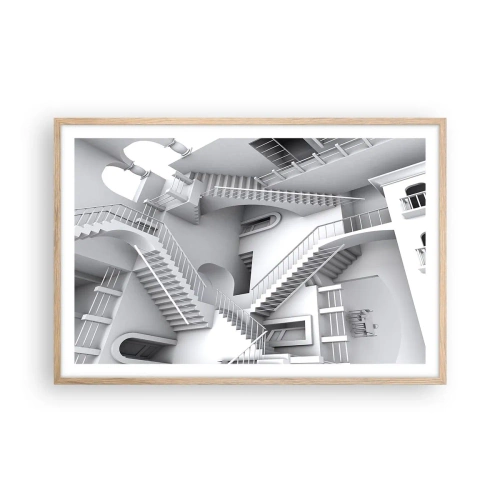 Plakát v rámu světlý dub - Paradoxy prostoru - 91x61 cm