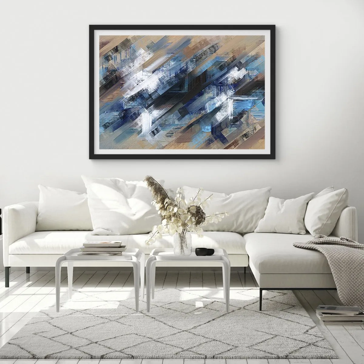 Plakát v černém rámu - Na modrém úkosu - 100x70 cm