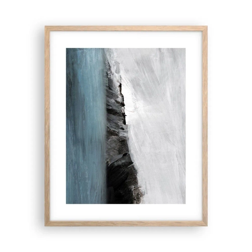 Plakát v rámu světlý dub - Voda – země: střet živlů - 40x50 cm