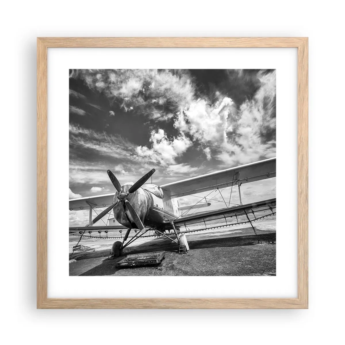 Plakát v rámu světlý dub - Nemohu se toho dočkat! - 40x40 cm