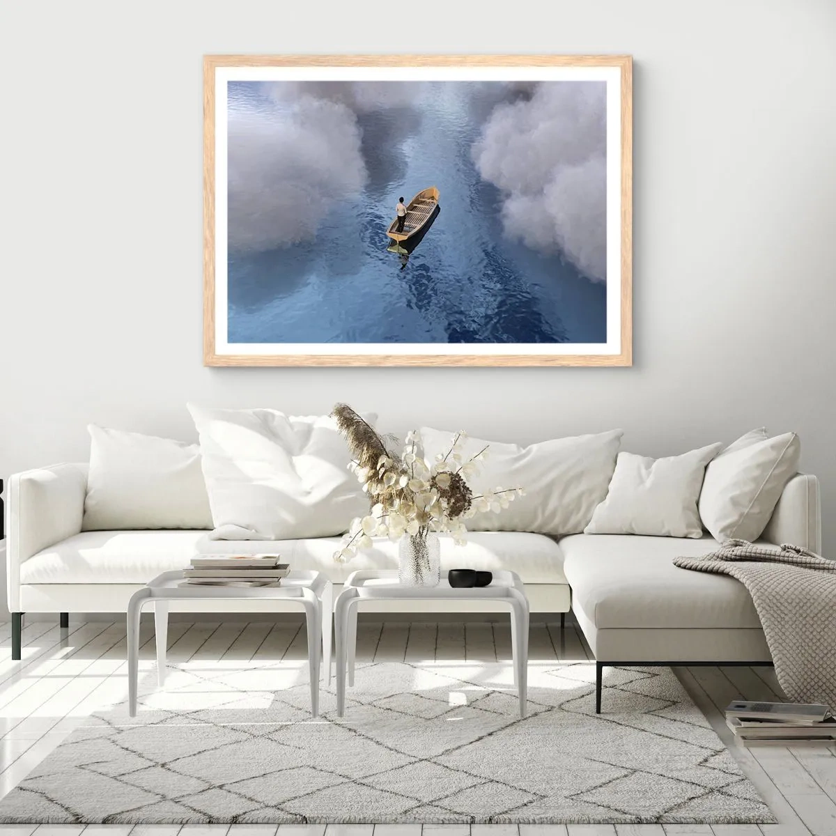 Plakát v rámu světlý dub - Život – cesta – nejistota - 91x61 cm