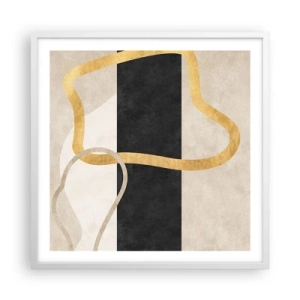 Plakát v bílém rámu - Tvary ve smyčce - 60x60 cm
