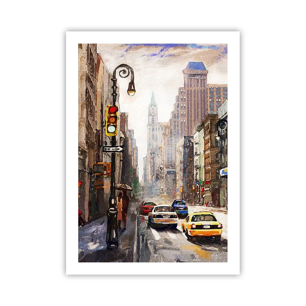 Plakát - New York – barevný i v dešti - 50x70 cm