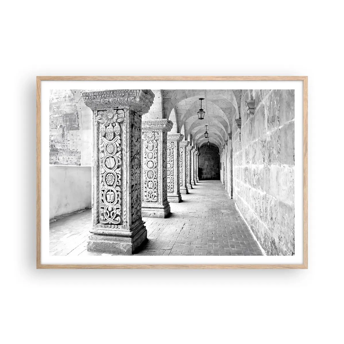 Plakát v rámu světlý dub - Kam...? - 100x70 cm