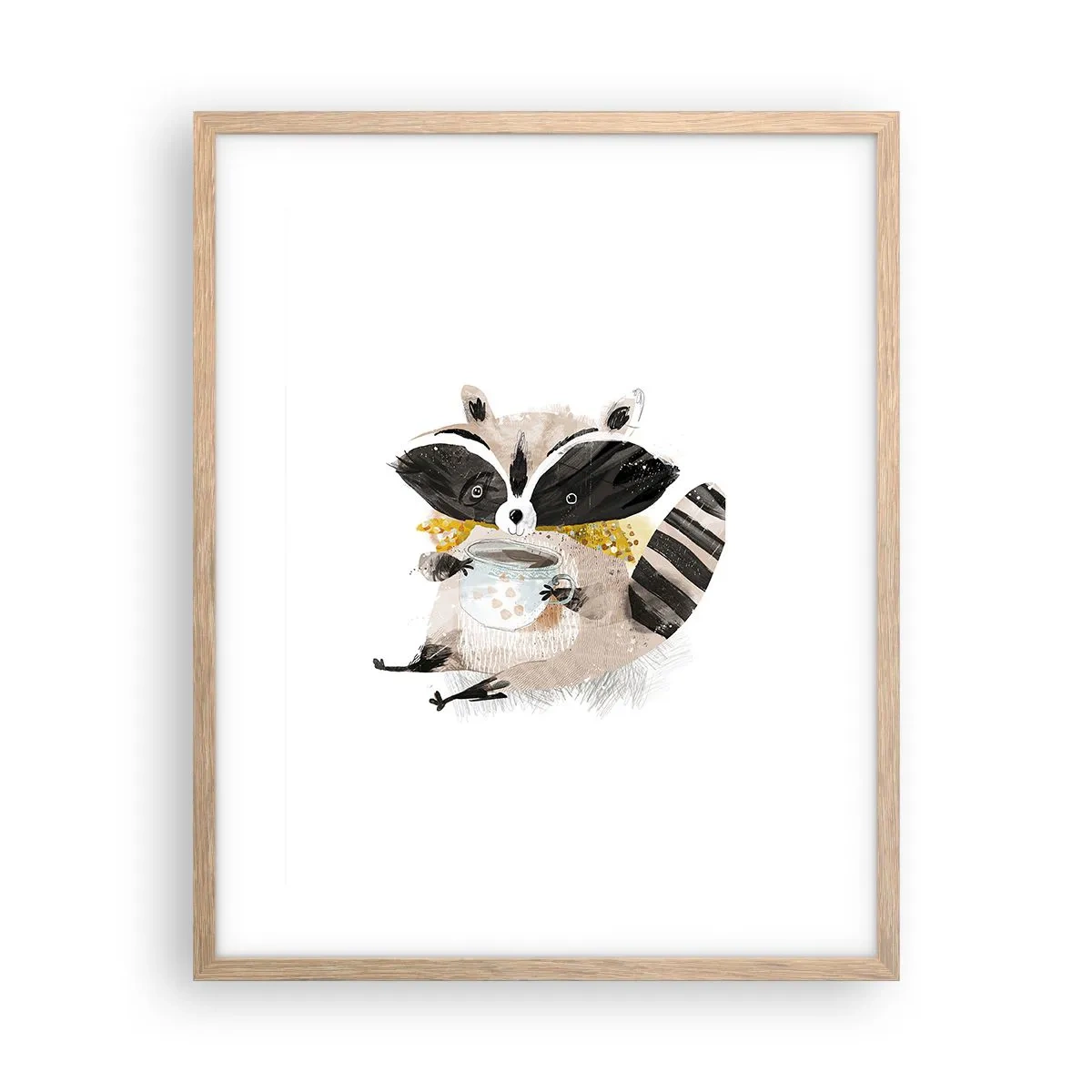 Plakát v rámu světlý dub - Můj přítel mýval - 40x50 cm