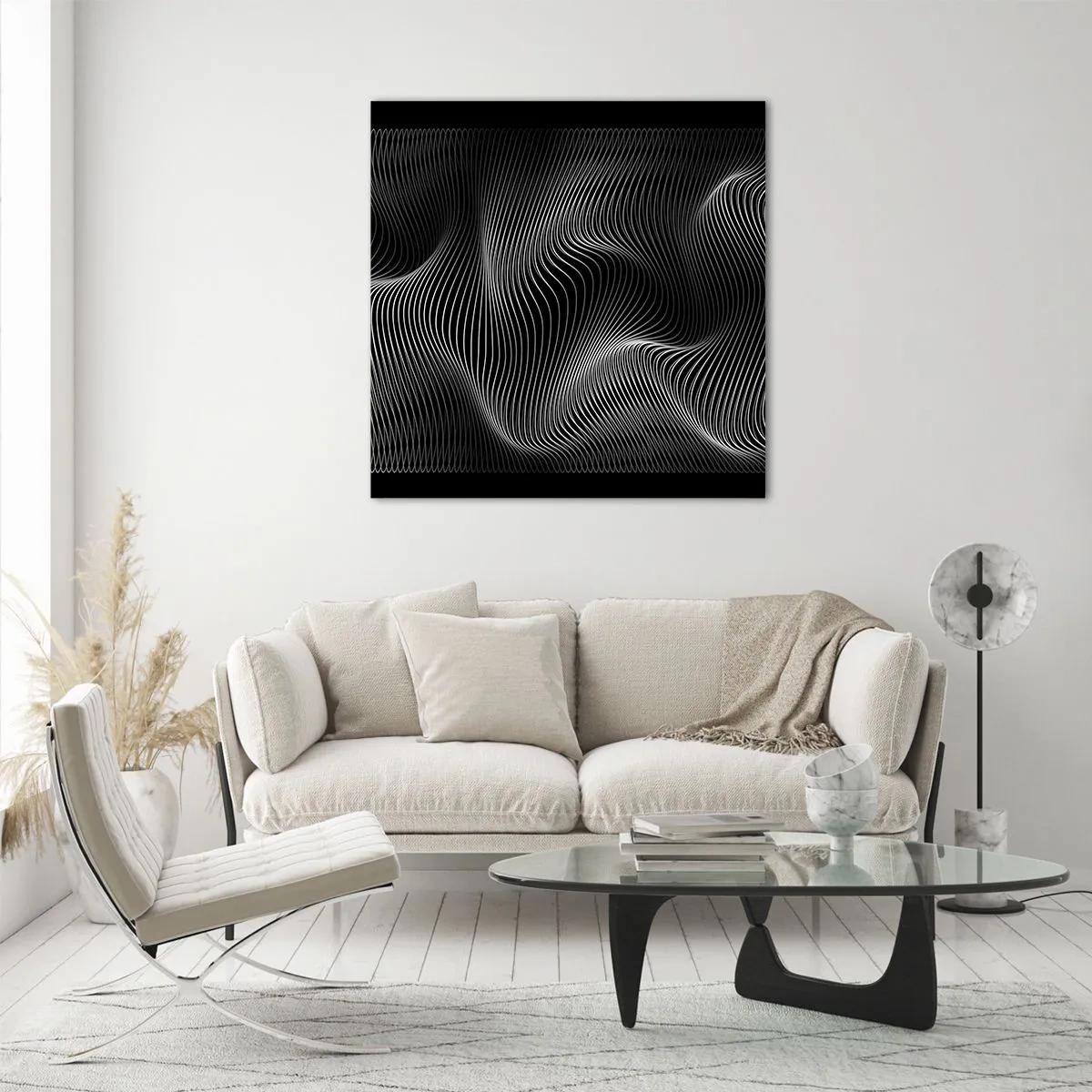 Obraz na skle - Tanec světla v prostoru - 60x60 cm