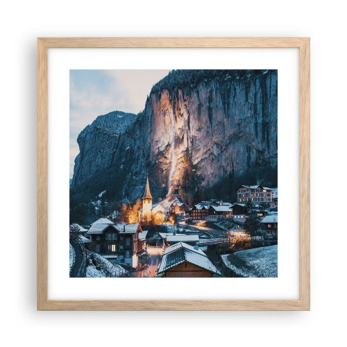 Plakát v rámu světlý dub - Světlý duch zimy - 40x40 cm