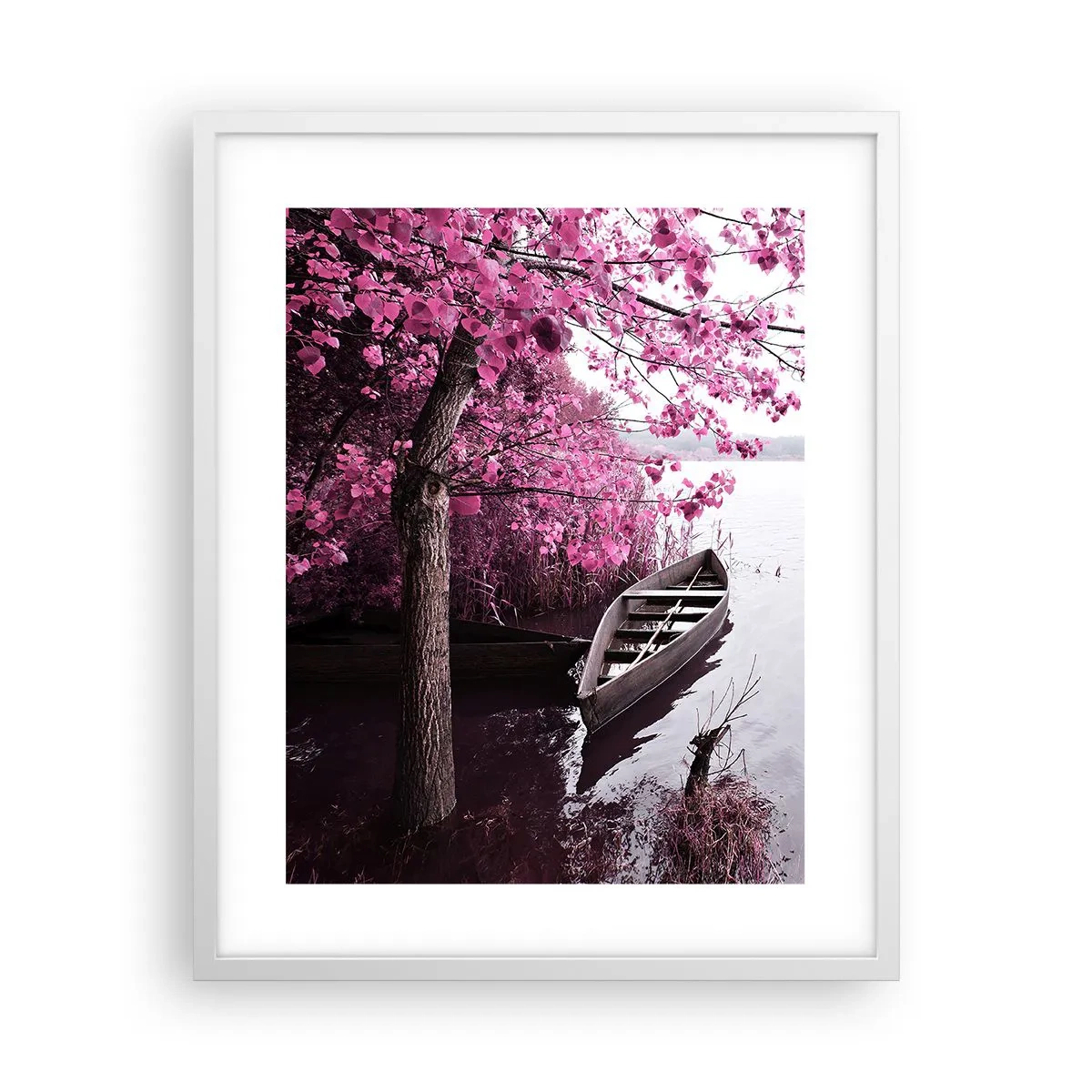 Plakát v bílém rámu - V růžovém tichu - 40x50 cm