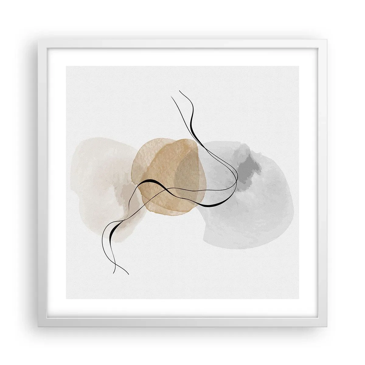 Plakát v bílém rámu - Vzdušné korálky - 50x50 cm