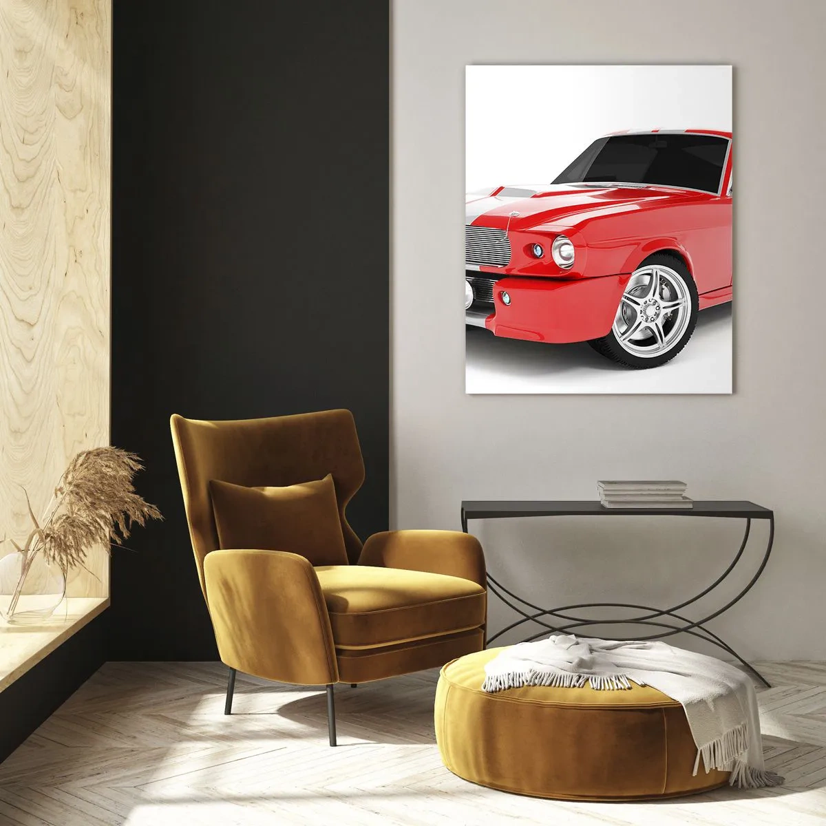 Obraz na skle - Mustang rychlý jako vítr - 80x120 cm