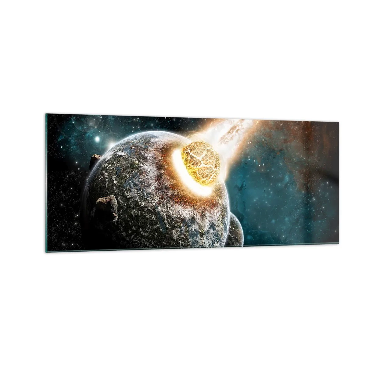 Obraz na skle - Zničení nebo narození? - 100x40 cm