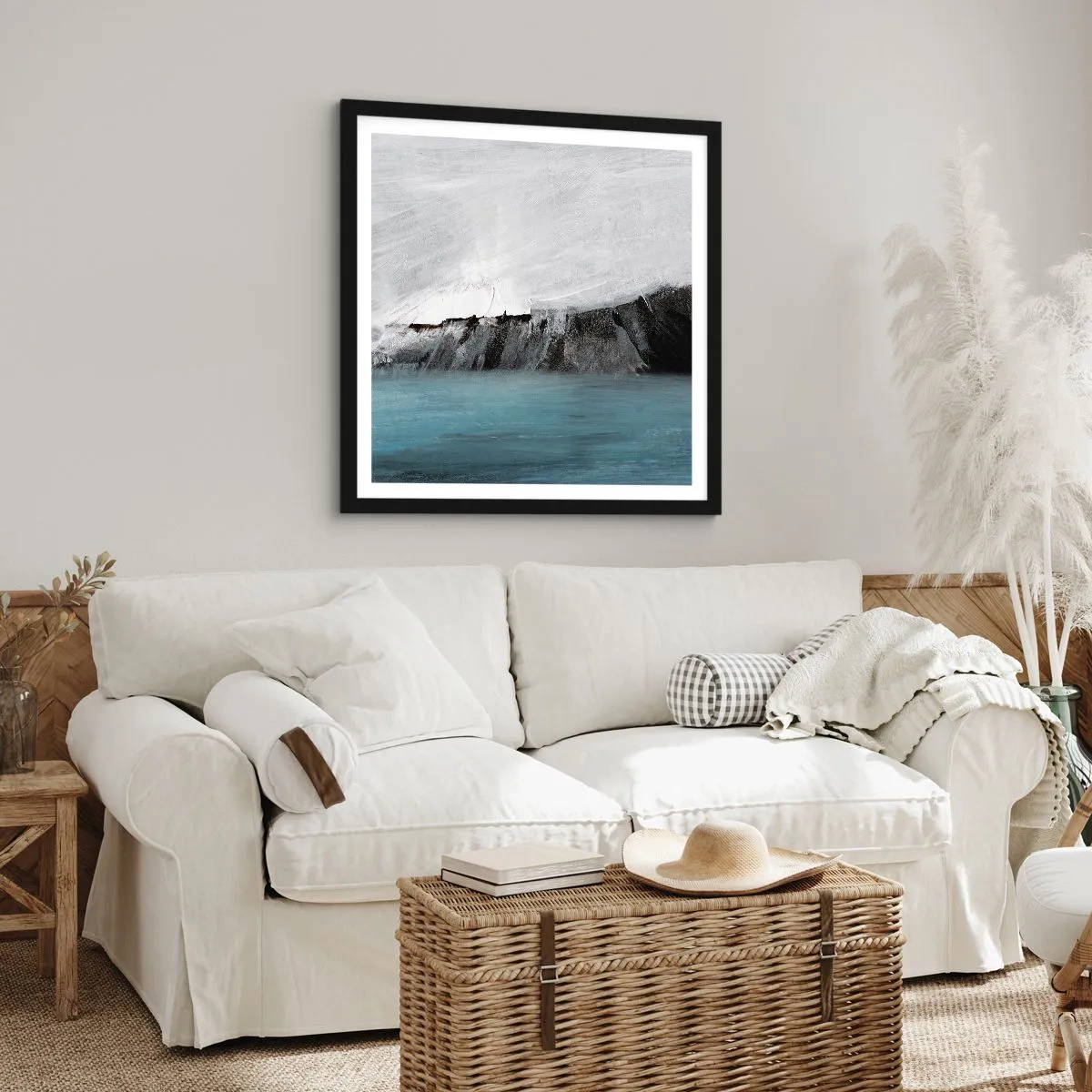 Plakát v černém rámu - Voda – země: střet živlů - 60x60 cm