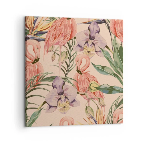 Obraz na plátně - Růžový balet v květech - 60x60 cm