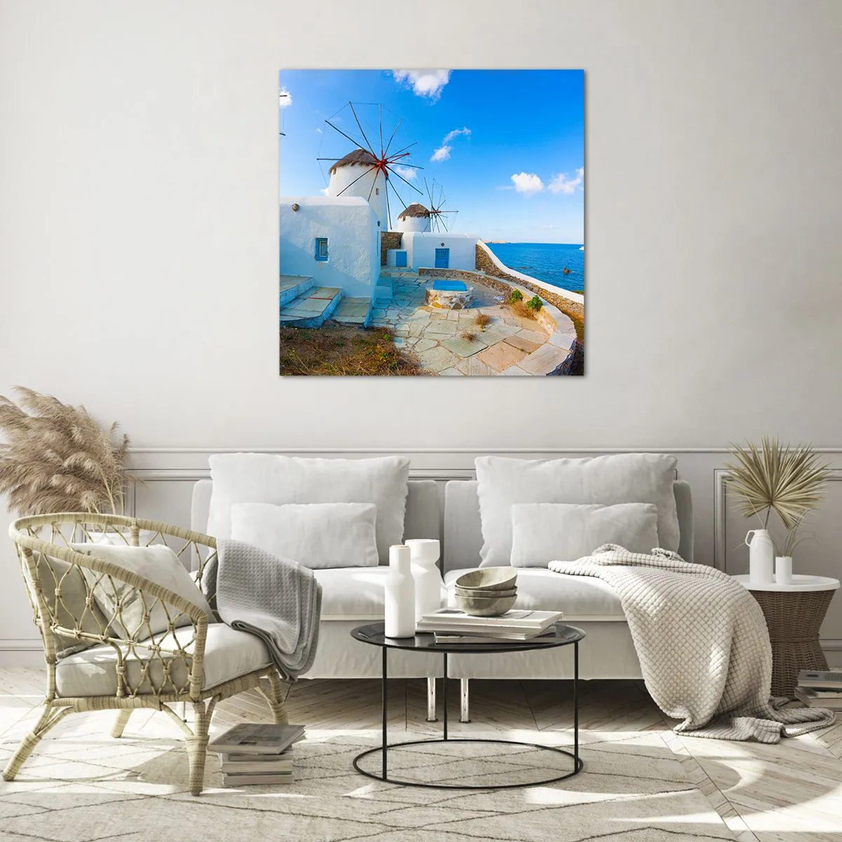 Obraz na skle - Modrý vítr od moře - 60x60 cm
