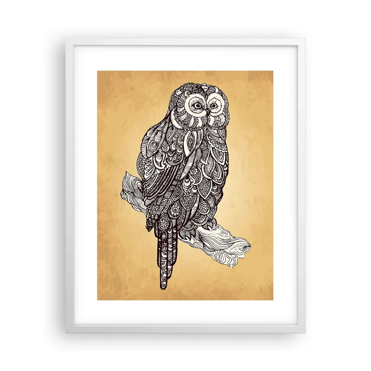 Plakát v bílém rámu - Mistrovské ornamenty moudrosti - 40x50 cm