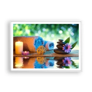 Plakát v bílém rámu - Čas pro tělo - 100x70 cm