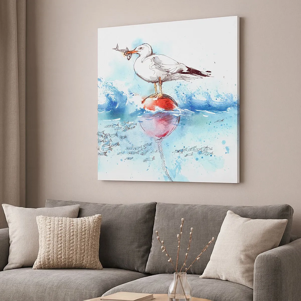 Obraz na plátně - Vydařený rybolov - 30x30 cm