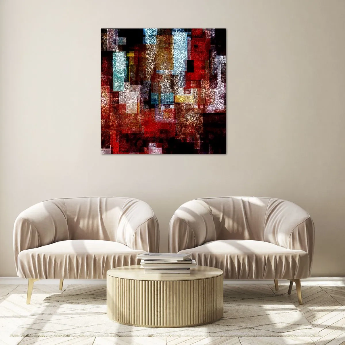 Obraz na skle - Chaos a zmatek - 60x60 cm
