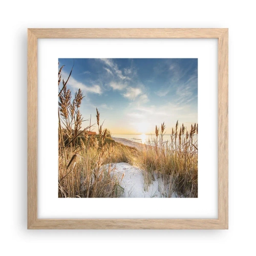 Plakát v rámu světlý dub - Severní pláž - 30x30 cm
