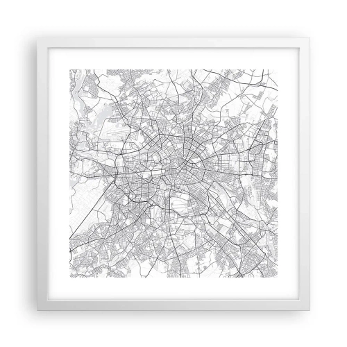 Plakát v bílém rámu - Květ Berlína - 40x40 cm