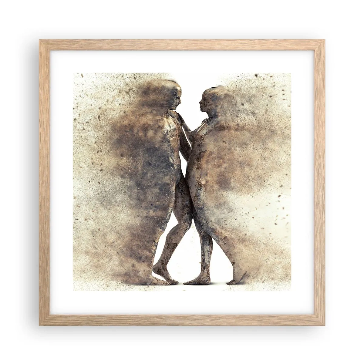 Plakát v rámu světlý dub - Z prachu povstali, aby milovali - 40x40 cm