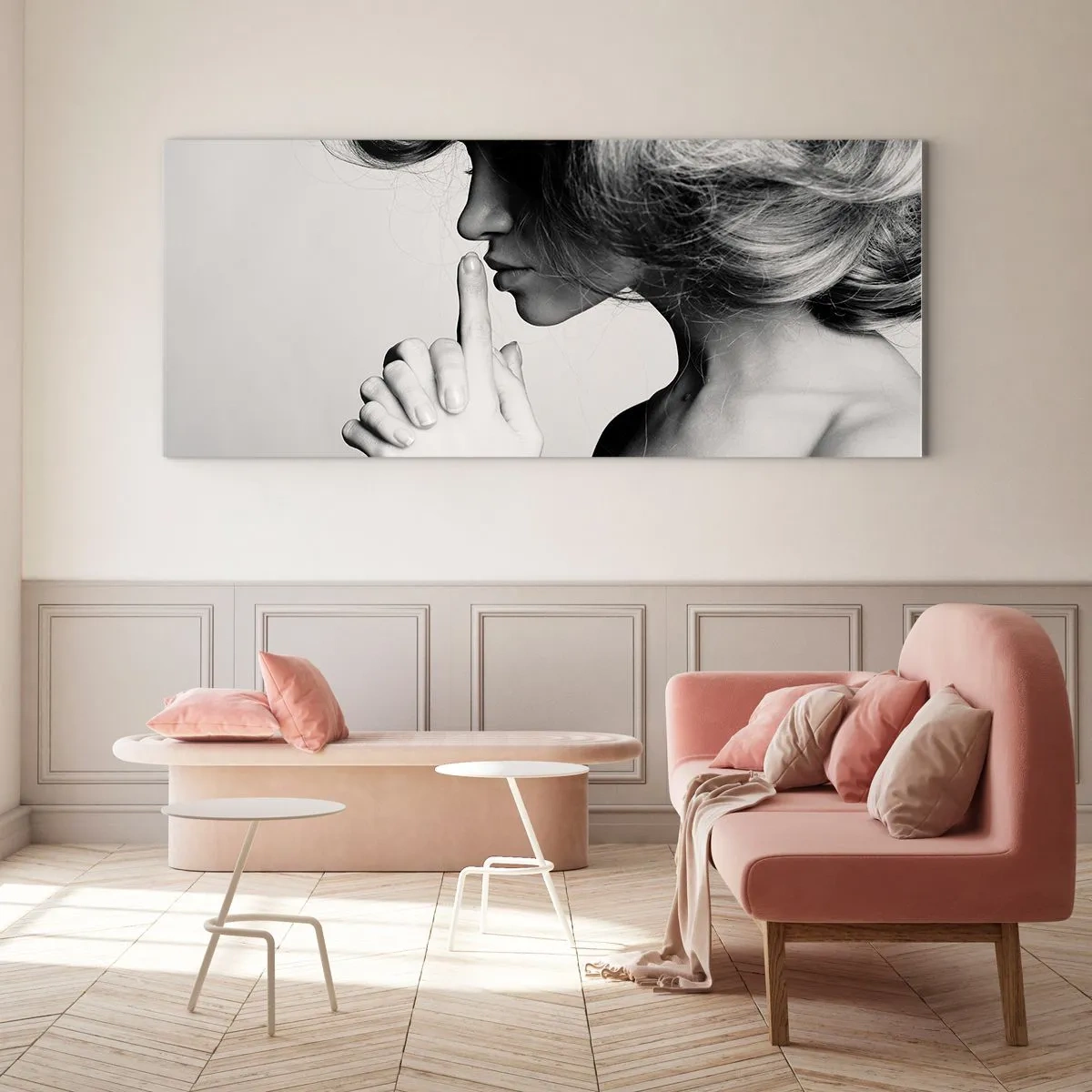 Obraz na skle - Zahleděná do sebe - 100x40 cm