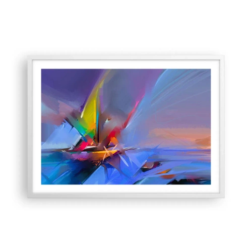 Plakát v bílém rámu - Proletěla jako pták - 70x50 cm