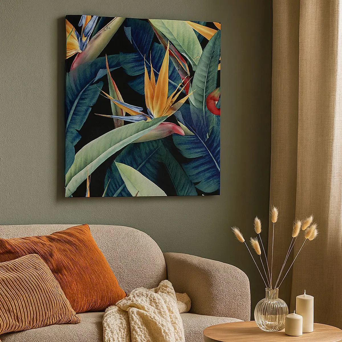 Obraz na plátně - Plamenné květy tropů - 30x30 cm