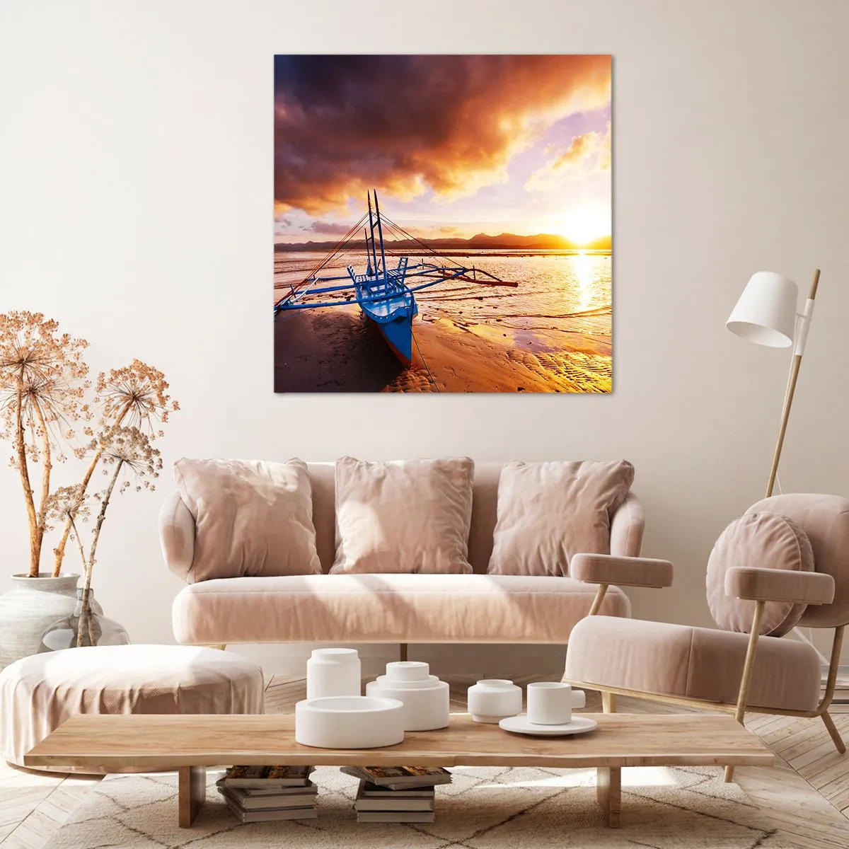 Obraz na plátně - Po celém dni se natáhnout na písku - 70x70 cm