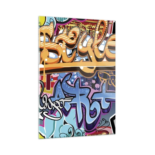 Obraz na skle - Nástěnné malby, nástěnné malby, nástěnné malby… - 50x70 cm