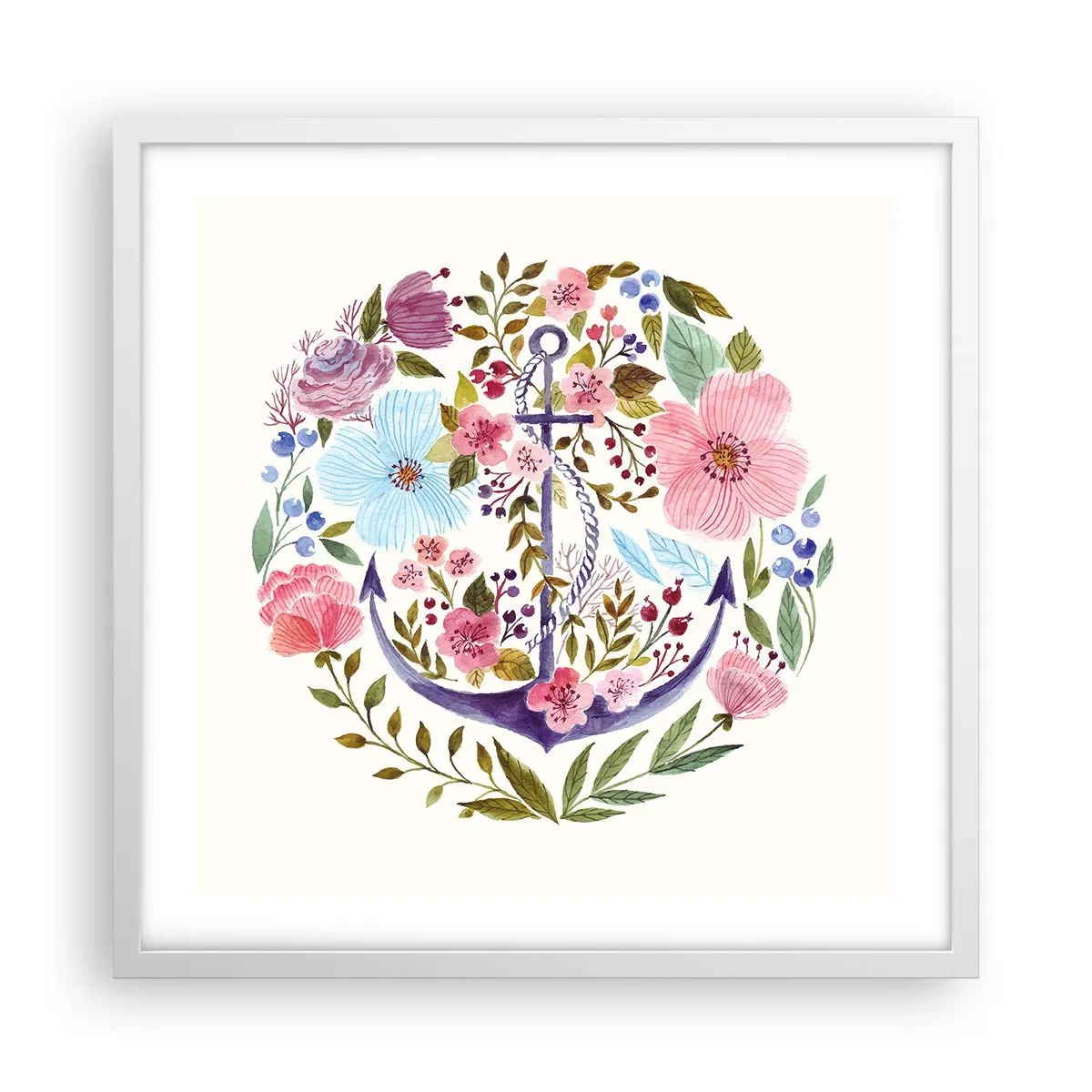 Plakát v bílém rámu - Námořníkův hezký sen - 50x50 cm