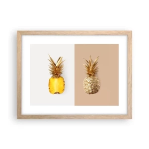 Plakát v rámu světlý dub - Ananas pro nás - 40x30 cm