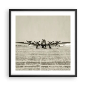 Plakát v černém rámu - Jako vždy připraven - 50x50 cm