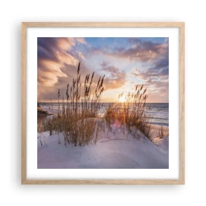 Plakát v rámu světlý dub - Rozloučení se sluncem a větrem - 50x50 cm