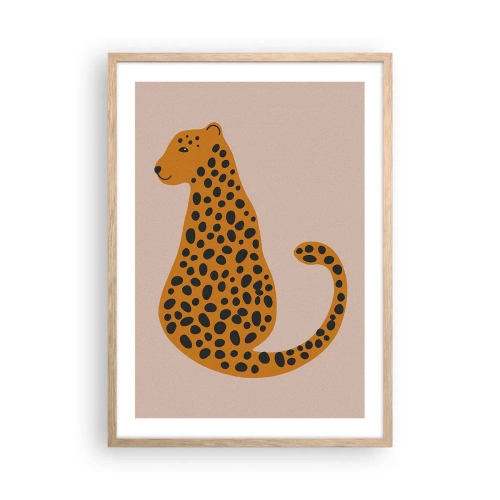 Plakát v rámu světlý dub - Leopardní vzor je v módě - 50x70 cm