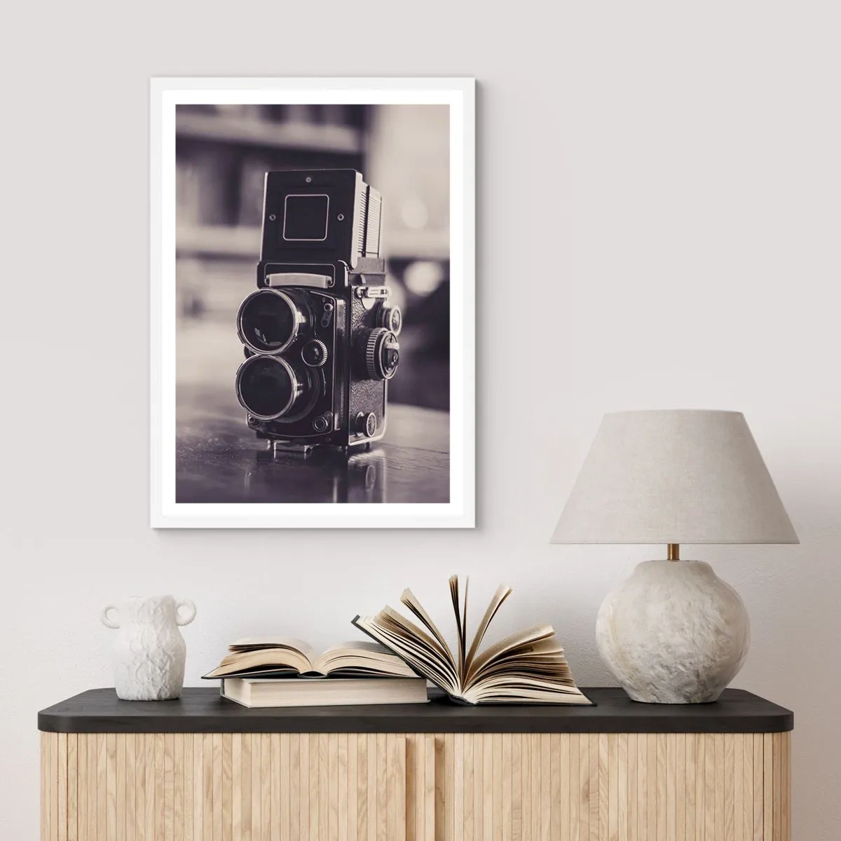 Plakát v bílém rámu - Kouzlo staré fotografie - 70x100 cm