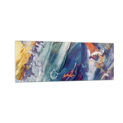 Obraz na skle - Chaos barev - 140x50 cm