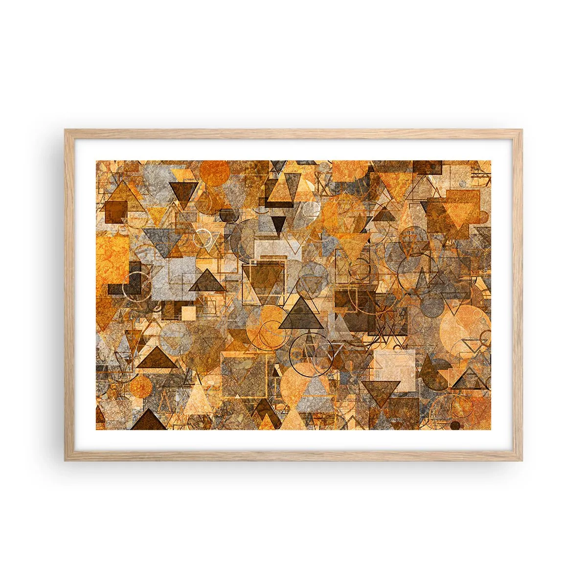 Plakát v rámu světlý dub - Svět zachycený v podobě - 70x50 cm