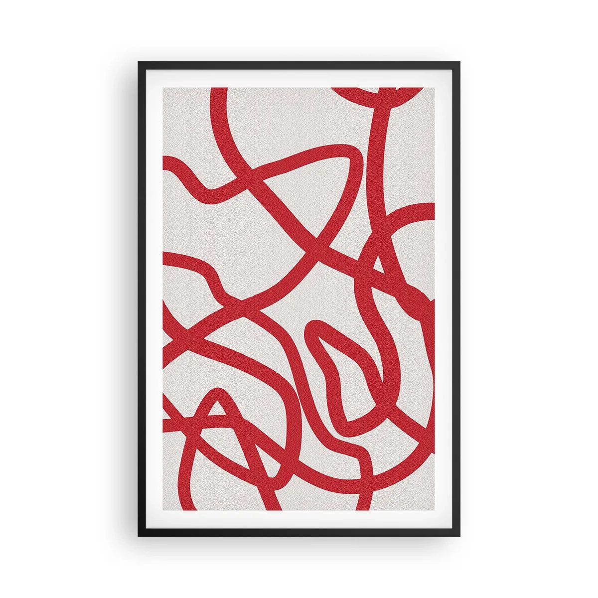 Plakát v černém rámu - Červené na bílém - 61x91 cm
