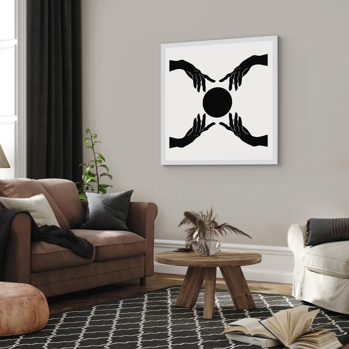 Plakát v bílém rámu - Tajné znamení - 60x60 cm