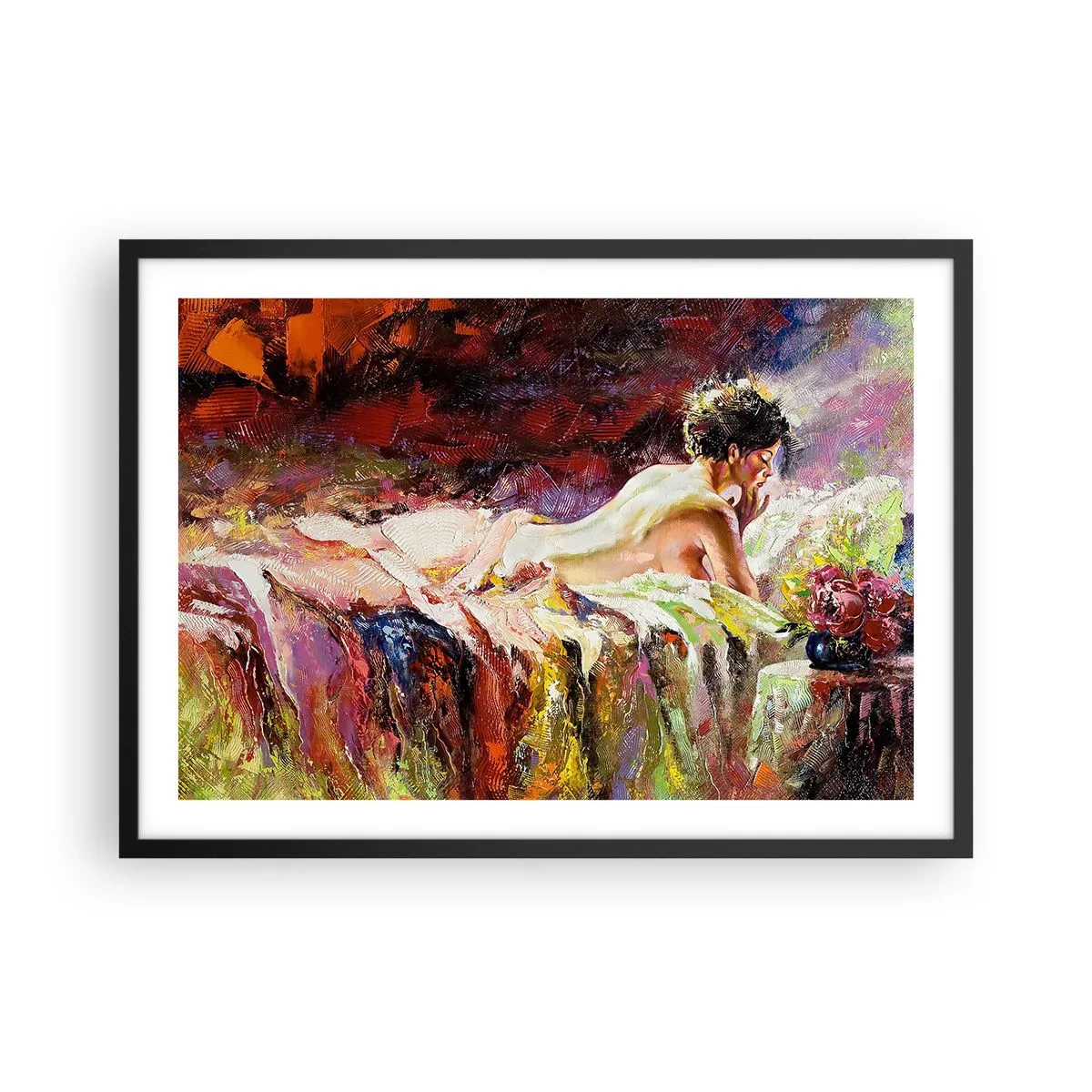 Plakát v černém rámu - Zamyšlená Venuše - 70x50 cm