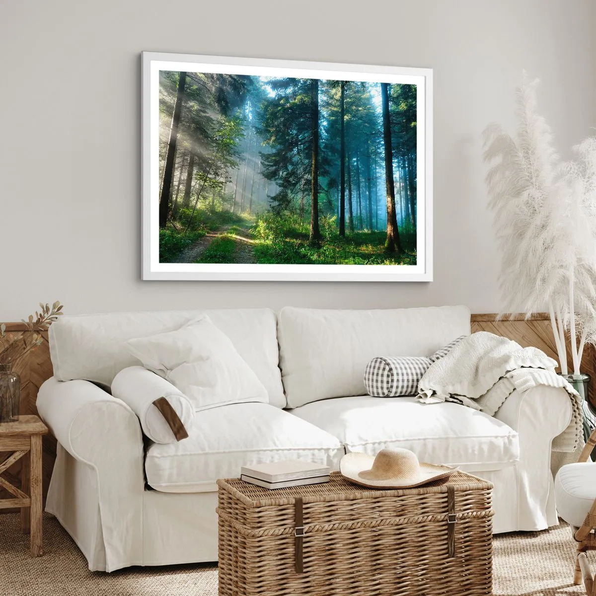 Plakát v bílém rámu - Zářící za úsvitu - 50x40 cm