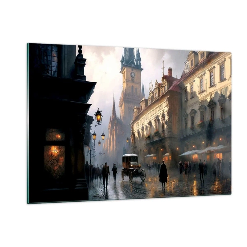 Obraz na skle - Kouzlo pražského večera - 120x80 cm