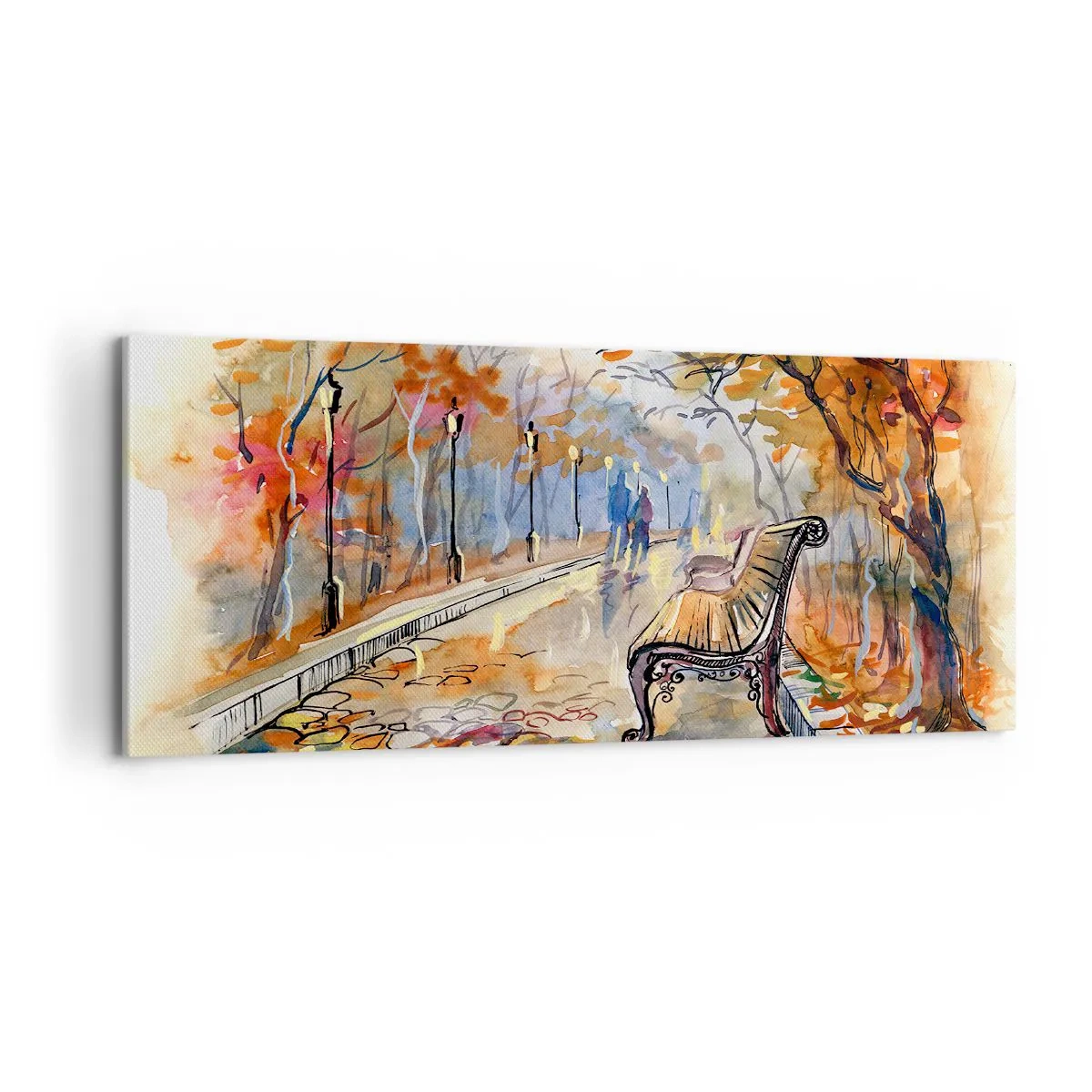 Obraz na plátně - Společně putovat podzimem - 100x40 cm