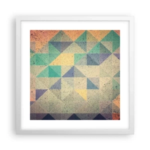 Plakát v bílém rámu - Republika trojúhelníků - 40x40 cm