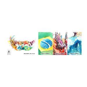 Vzor Fototapety Samolepicí Deluxe Sticker - Brazílie vítá sambou - Kapuce, Karneval, Abstrakce - 100x30 cm